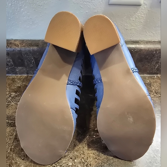 Not Rated - Love To All Woven Cutout Ankle Heeled Bootie in Blue NWOB - Picture 9 of 9